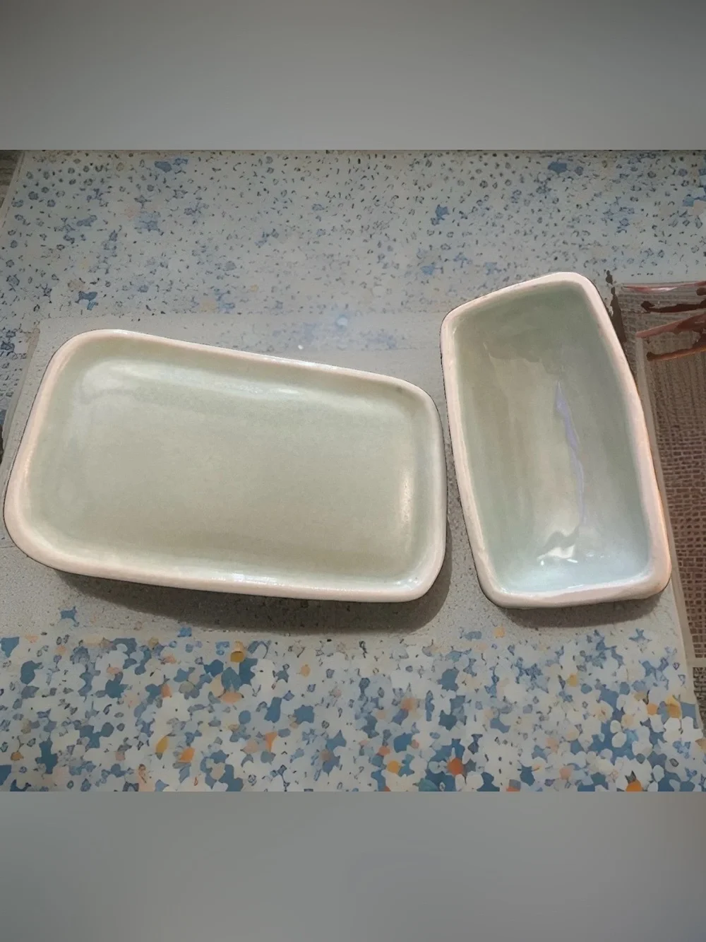 Seastone ceramics bump surface Butter Dish in cream and black From Hawaii